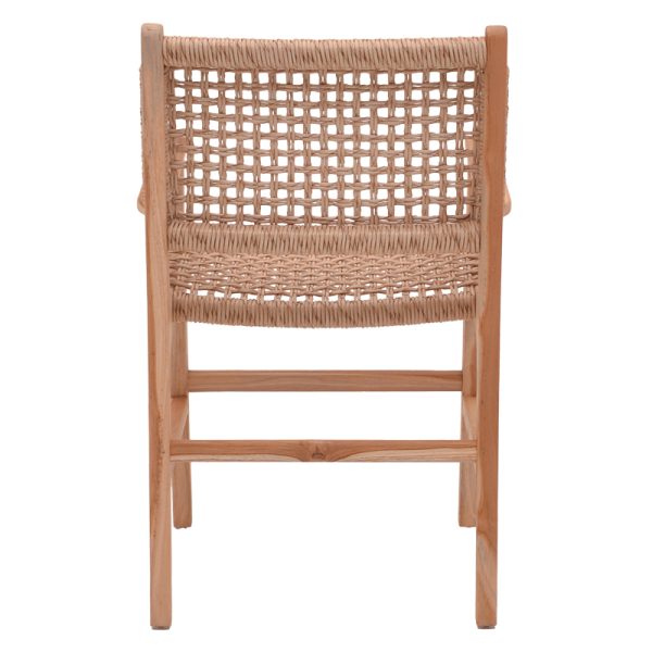 336 000005 4 8 Sponze armchair pakoworld natural color teak wood skeleton and pe rope 54x60x86cmBOHO CHIC > Chairs and Armchairs