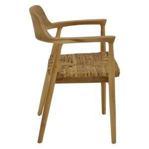 336 000006 2 5 Denverone armchair pakoworld natural teak wood-straw 57x54x79cmBOHO CHIC > Chairs and Armchairs
