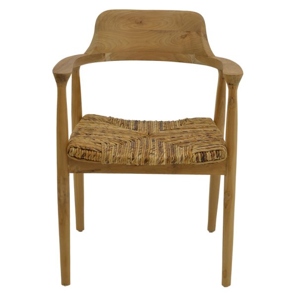 336 000006 3 5 Denverone armchair pakoworld natural teak wood-straw 57x54x79cmBOHO CHIC > Chairs and Armchairs