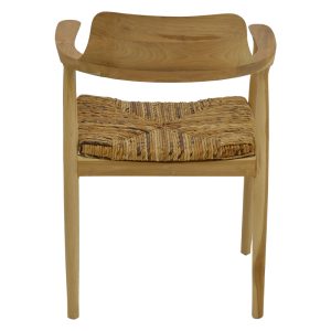 336 000006 4 5 Denverone armchair pakoworld natural teak wood-straw 57x54x79cmBOHO CHIC > Chairs and Armchairs