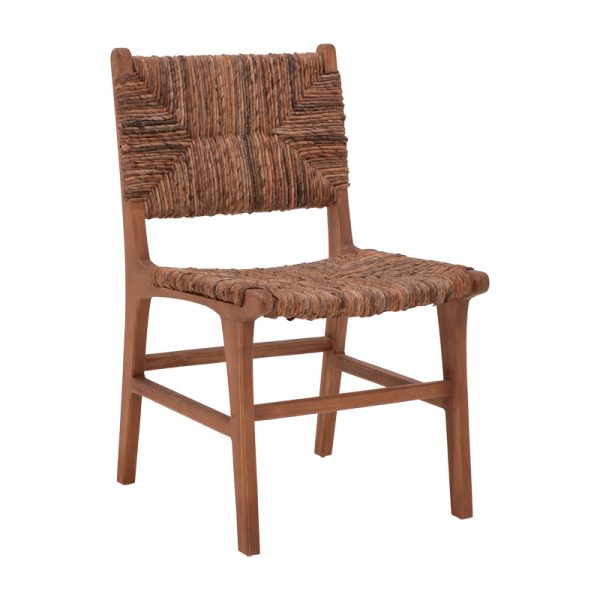 336 000009 10 Refane pakoworld chair natural color teak wood and straw 50x58x85cmBOHO CHIC > Chairs and Armchairs