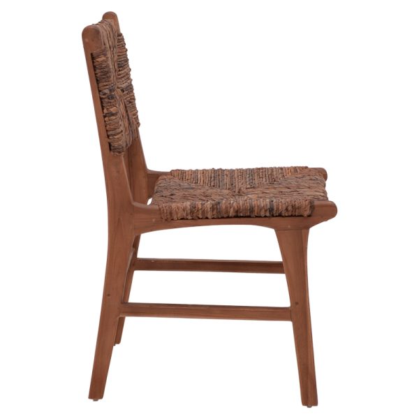 336 000009 2 7 Refane pakoworld chair natural color teak wood and straw 50x58x85cmBOHO CHIC > Chairs and Armchairs