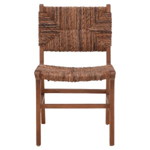 336 000009 3 7 Refane pakoworld chair natural color teak wood and straw 50x58x85cmBOHO CHIC > Chairs and Armchairs