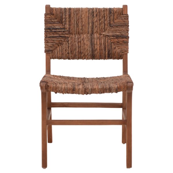 336 000009 3 7 Refane pakoworld chair natural color teak wood and straw 50x58x85cmBOHO CHIC > Chairs and Armchairs