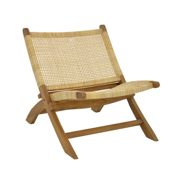 336 000010 1 Armchair Jerenze pakoworld natural teak wood-natural rattan 65x78x68cmBOHO CHIC > Chairs and Armchairs