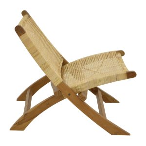 336 000010 2 1 Armchair Jerenze pakoworld natural teak wood-natural rattan 65x78x68cmBOHO CHIC > Chairs and Armchairs