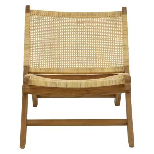 336 000010 3 1 Armchair Jerenze pakoworld natural teak wood-natural rattan 65x78x68cmBOHO CHIC > Chairs and Armchairs