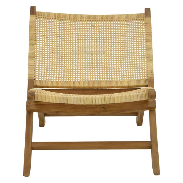 336 000010 3 1 Armchair Jerenze pakoworld natural teak wood-natural rattan 65x78x68cmBOHO CHIC > Chairs and Armchairs