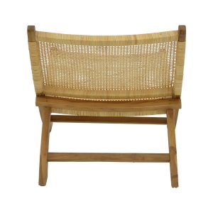 336 000010 4 1 Armchair Jerenze pakoworld natural teak wood-natural rattan 65x78x68cmBOHO CHIC > Chairs and Armchairs