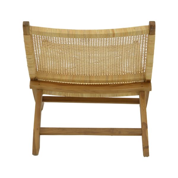 336 000010 4 1 Armchair Jerenze pakoworld natural teak wood-natural rattan 65x78x68cmBOHO CHIC > Chairs and Armchairs