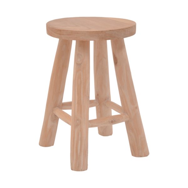 336 000019 10 Verenity stool pakoworld natural color teak wood D30x45cmBOHO CHIC > Stools