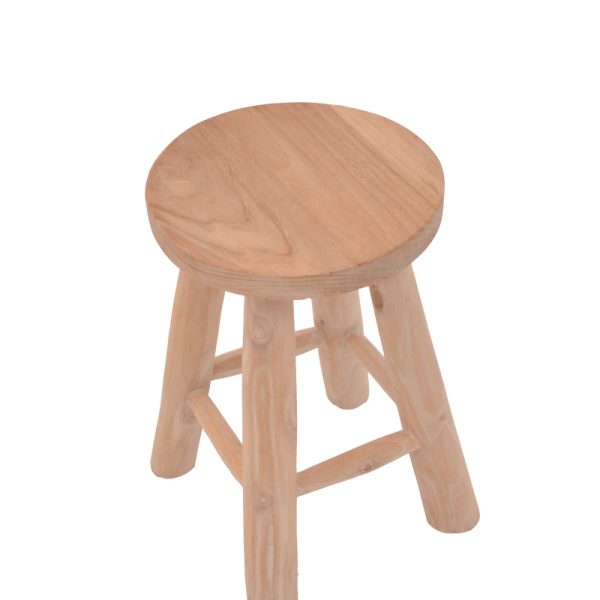 336 000019 2 8 Verenity stool pakoworld natural color teak wood D30x45cmBOHO CHIC > Stools