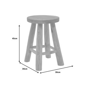 336 000019 3 8 Verenity stool pakoworld natural color teak wood D30x45cmBOHO CHIC > Stools