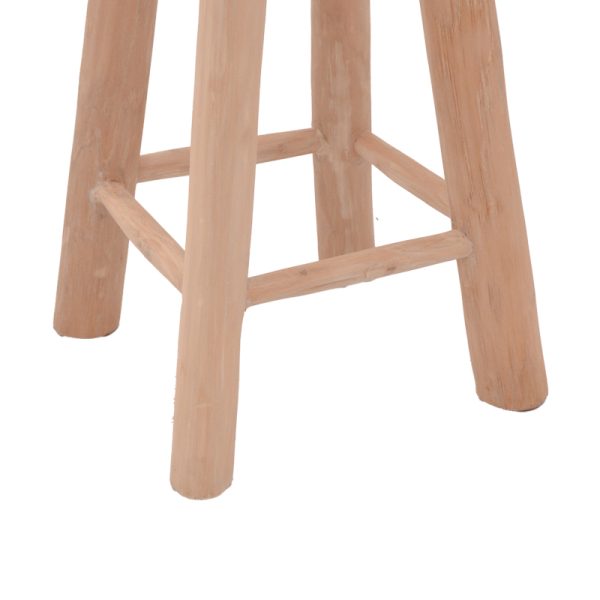 336 000020 3 6 Charloce stool pakoworld natural color teak wood D35x62cmBOHO CHIC > Stools