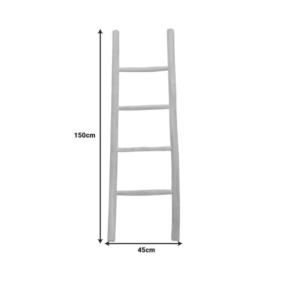 336 000024 2 13 Morjeve pakoworld ladder natural color teak wood 45x6x150cmBOHO CHIC > Decoratives