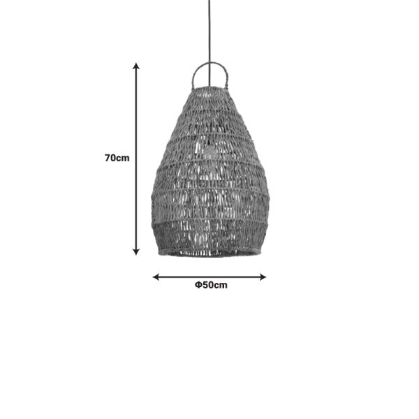 337 000004 2 5 Kelog Inart mat ceiling lamp in brown shade 50x50x70cmBOHO CHIC > Luminaries