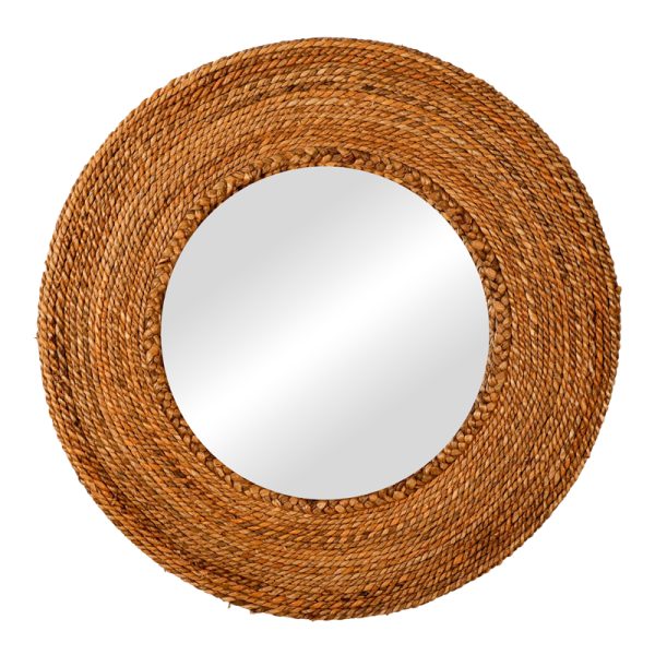 337 000017 4 Mirror Encere Inart banana wood in natural shade D70x5cmBOHO CHIC > Decoratives
