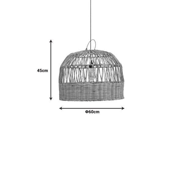 337 000020 2 2 Ceiling lamp Erdon Inart banana wood-rattan pe in natural color Φ60x45cmBOHO CHIC > Luminaries