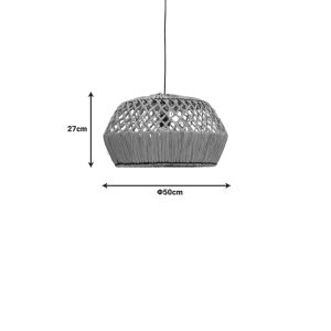 337 000024 2 4 Fose Inart mendong ceiling lamp in natural shade D50x27cmBOHO CHIC > Luminaries