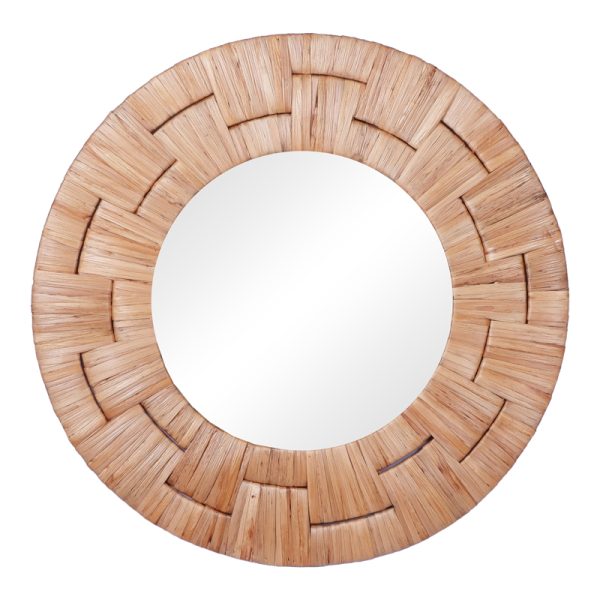 337 000026 5 Adloms Inart mirror wood in natural shade D70x6cmBOHO CHIC > Decoratives