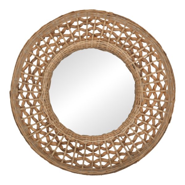 337 000039 4 Mazun Inart mirror wood in natural shade D60x8cmBOHO CHIC > Decoratives