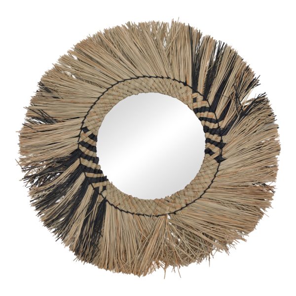 337 000041 2 Cielro Inart mendong mirror in natural color D42x6cmBOHO CHIC > Decoratives