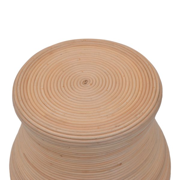337 000046 2 3 Bulaten Inart rattan stool in natural shade D45x45cmBOHO CHIC > Stools