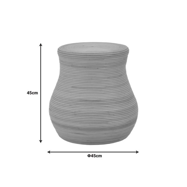 337 000046 3 3 Bulaten Inart rattan stool in natural shade D45x45cmBOHO CHIC > Stools