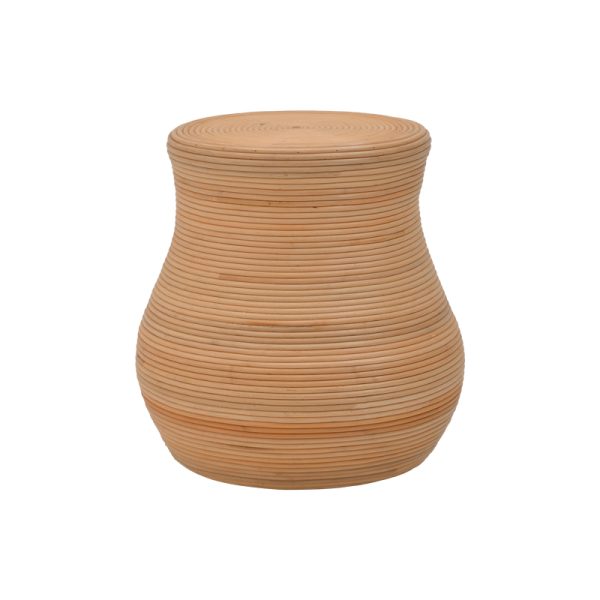 337 000046 5 Bulaten Inart rattan stool in natural shade D45x45cmBOHO CHIC > Stools