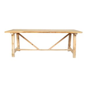 338 000001 3 Luxous pakoworld teak wood table in natural shade 220x100x78cmBOHO CHIC > Dining Tables