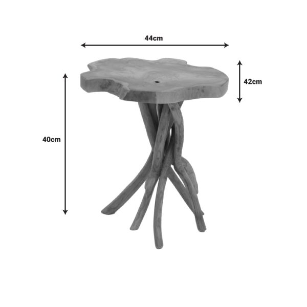 338 000003 2 4 Side table Ceniole pakoworld teak wood in natural shade 44x42x40cmBOHO CHIC > Coffee Tables