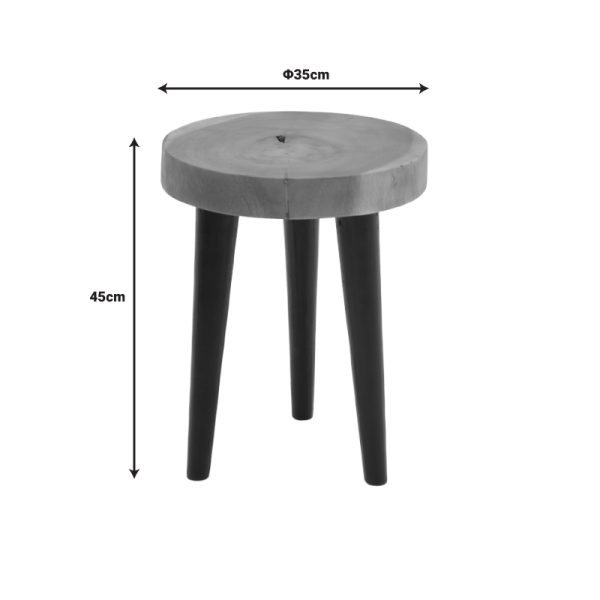 338 000004 2 2 Side table Labous pakoworld suar wood in natural-black shade D35x45cmBOHO CHIC > Coffee Tables