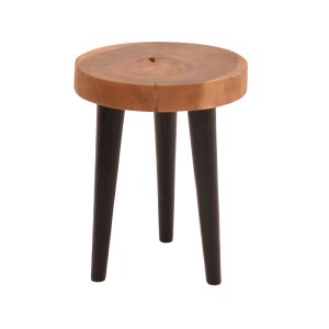 338 000004 3 Side table Labous pakoworld suar wood in natural-black shade D35x45cmBOHO CHIC > Coffee Tables