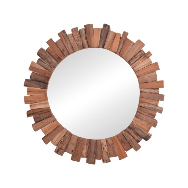338 000008 2 Mirror Rounder pakoworld teak wood in natural color D80x4cmBOHO CHIC > Decoratives
