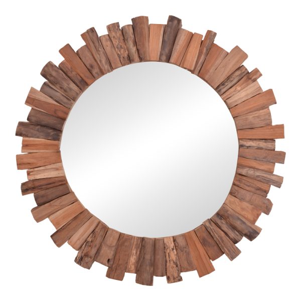 338 000009 2 Mirror Rounder pakoworld teak wood in natural shade D100x5cmBOHO CHIC > Decoratives