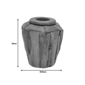 338 000014 2 4 Decorative vase Archean pakoworld teak wood in natural shade D30x30cmBOHO CHIC > Decoratives