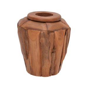 338 000014 5 Decorative vase Archean pakoworld teak wood in natural shade D30x30cmBOHO CHIC > Decoratives