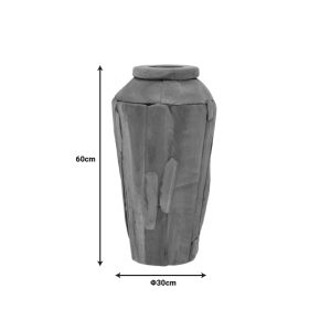 338 000015 2 3 Decorative vase Archean pakoworld teak wood in natural color D30x60cmBOHO CHIC > Decoratives
