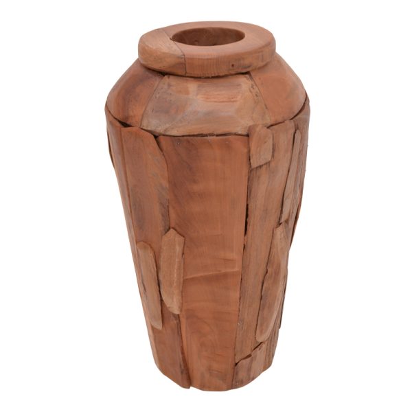 338 000016 6 Decorative vase Archean pakoworld teak wood in natural color D30x80cmBOHO CHIC > Decoratives
