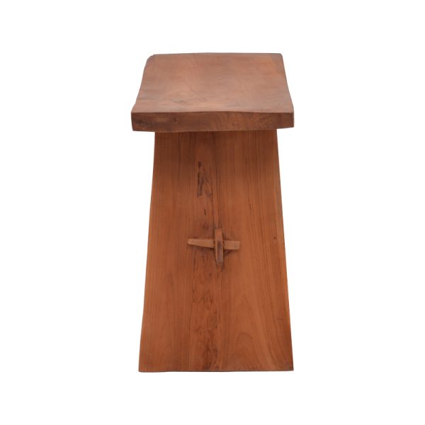 338 000017 2 5 Shogun stool pakoworld teak wood in natural shade 46x28x46cmBOHO CHIC > Stools