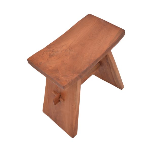 338 000017 3 5 Shogun stool pakoworld teak wood in natural shade 46x28x46cmBOHO CHIC > Stools