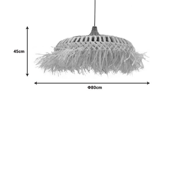 339 000001 2 2 Borobe Inart sisal ceiling lamp in natural color D80x45cmBOHO CHIC > Luminaries