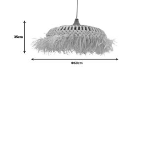 339 000002 2 4 Borobe Inart sisal ceiling lamp in natural color D60x35cmBOHO CHIC > Luminaries