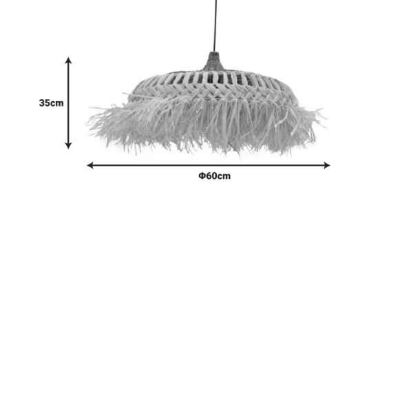 339 000002 2 4 Borobe Inart sisal ceiling lamp in natural color D60x35cmBOHO CHIC > Luminaries