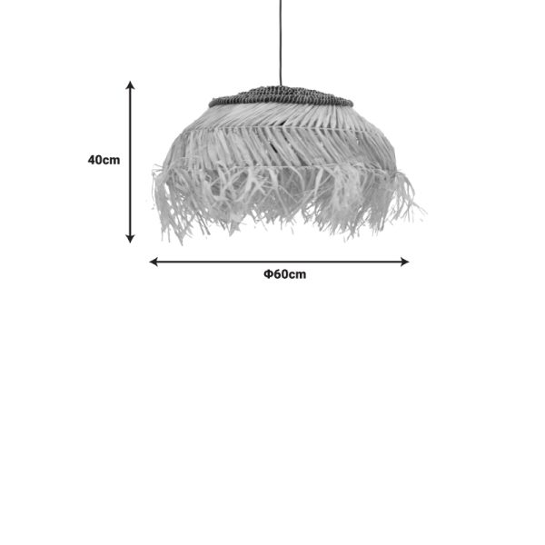 339 000006 2 2 Hengiole Inart sisal ceiling lamp in natural-black color D60x40cmBOHO CHIC > Luminaries