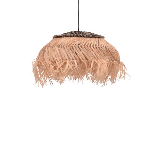 339 000006 3 Hengiole Inart sisal ceiling lamp in natural-black color D60x40cmBOHO CHIC > Luminaries