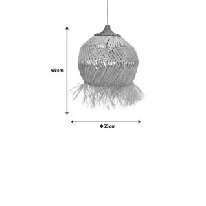 339 000009 2 2 Koronse Inart sisal ceiling lamp in natural color D55x68cmBOHO CHIC > Luminaries