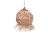 339 000009 3 Ceiling light Pictere Inart abaca wood in natural color D50x20cmBOHO CHIC > Luminaries