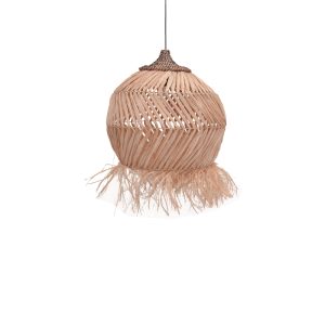 339 000009 3 Koronse Inart sisal ceiling lamp in natural color D55x68cmBOHO CHIC > Luminaries