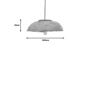 339 000014 2 3 Ceiling light Pictere Inart abaca wood in natural color D50x20cmBOHO CHIC > Luminaries